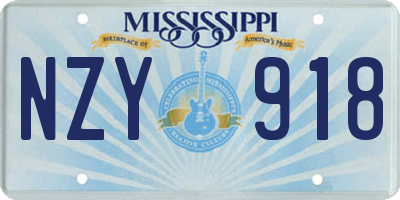MS license plate NZY918