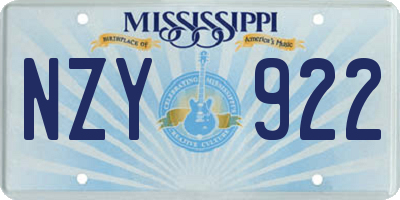 MS license plate NZY922