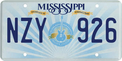 MS license plate NZY926
