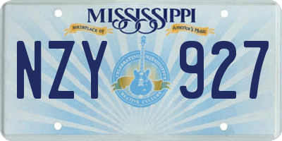 MS license plate NZY927