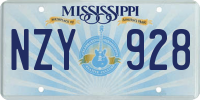 MS license plate NZY928