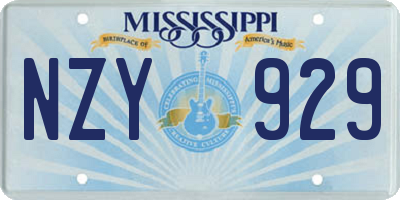 MS license plate NZY929