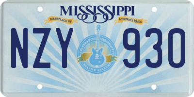 MS license plate NZY930