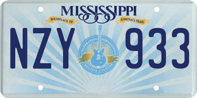 MS license plate NZY933