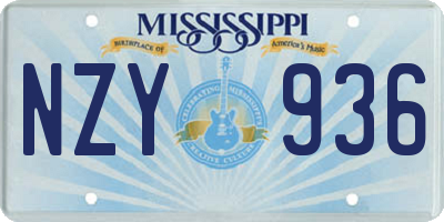 MS license plate NZY936