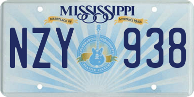 MS license plate NZY938