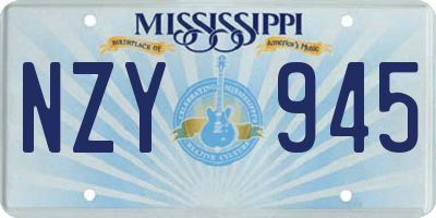 MS license plate NZY945