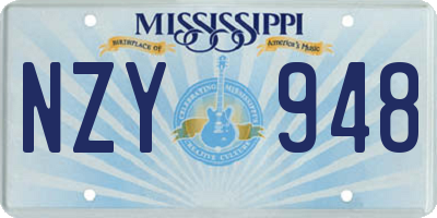 MS license plate NZY948