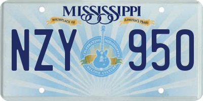 MS license plate NZY950