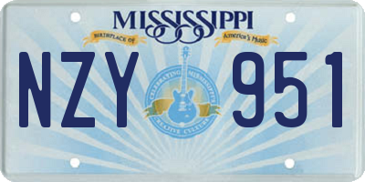 MS license plate NZY951
