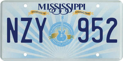 MS license plate NZY952