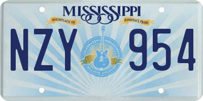 MS license plate NZY954
