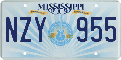 MS license plate NZY955