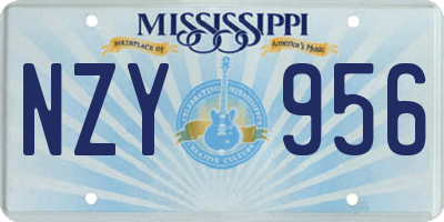 MS license plate NZY956