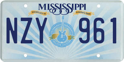MS license plate NZY961