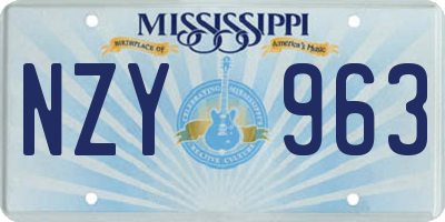 MS license plate NZY963