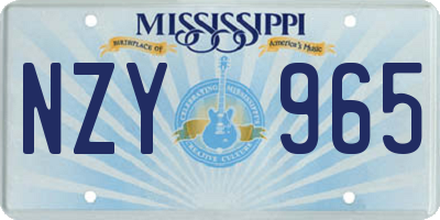 MS license plate NZY965