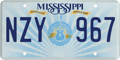 MS license plate NZY967