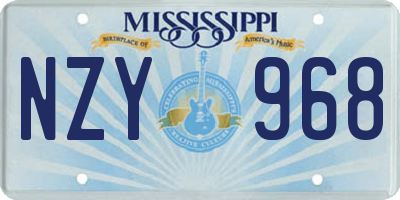 MS license plate NZY968
