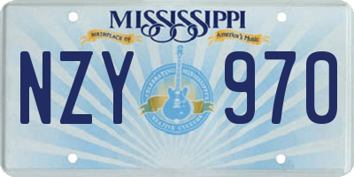 MS license plate NZY970