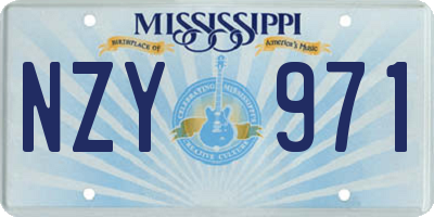 MS license plate NZY971