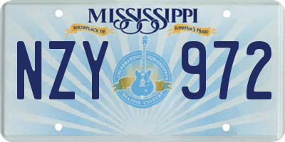 MS license plate NZY972
