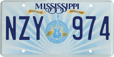 MS license plate NZY974