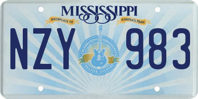 MS license plate NZY983