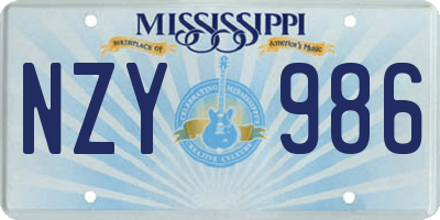 MS license plate NZY986
