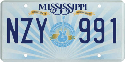 MS license plate NZY991