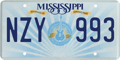 MS license plate NZY993