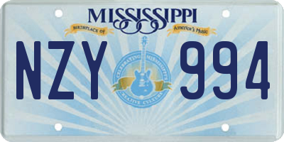 MS license plate NZY994
