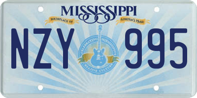 MS license plate NZY995
