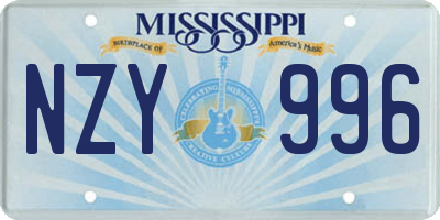 MS license plate NZY996