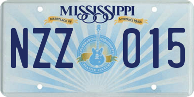 MS license plate NZZ015