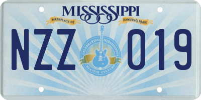 MS license plate NZZ019
