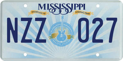 MS license plate NZZ027