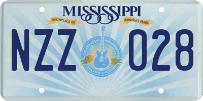 MS license plate NZZ028