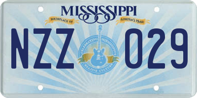 MS license plate NZZ029