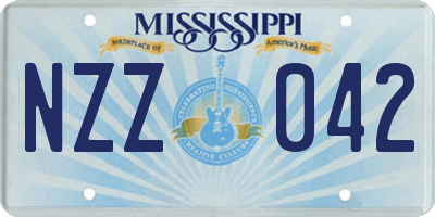 MS license plate NZZ042