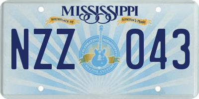 MS license plate NZZ043