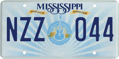 MS license plate NZZ044