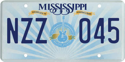 MS license plate NZZ045