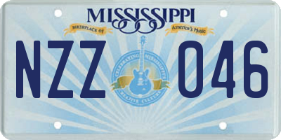 MS license plate NZZ046