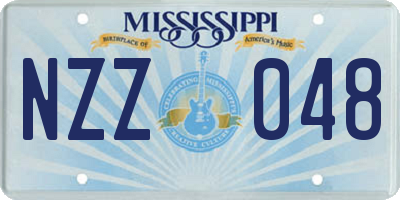 MS license plate NZZ048