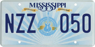 MS license plate NZZ050