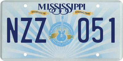 MS license plate NZZ051
