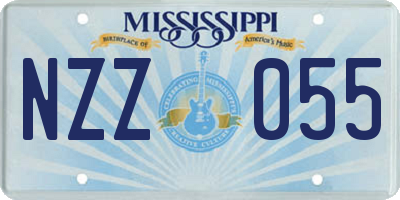 MS license plate NZZ055