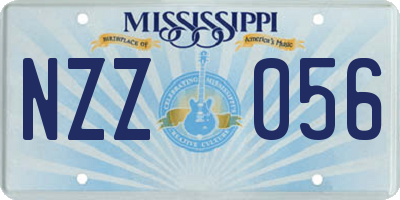 MS license plate NZZ056