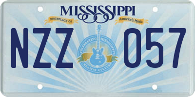 MS license plate NZZ057